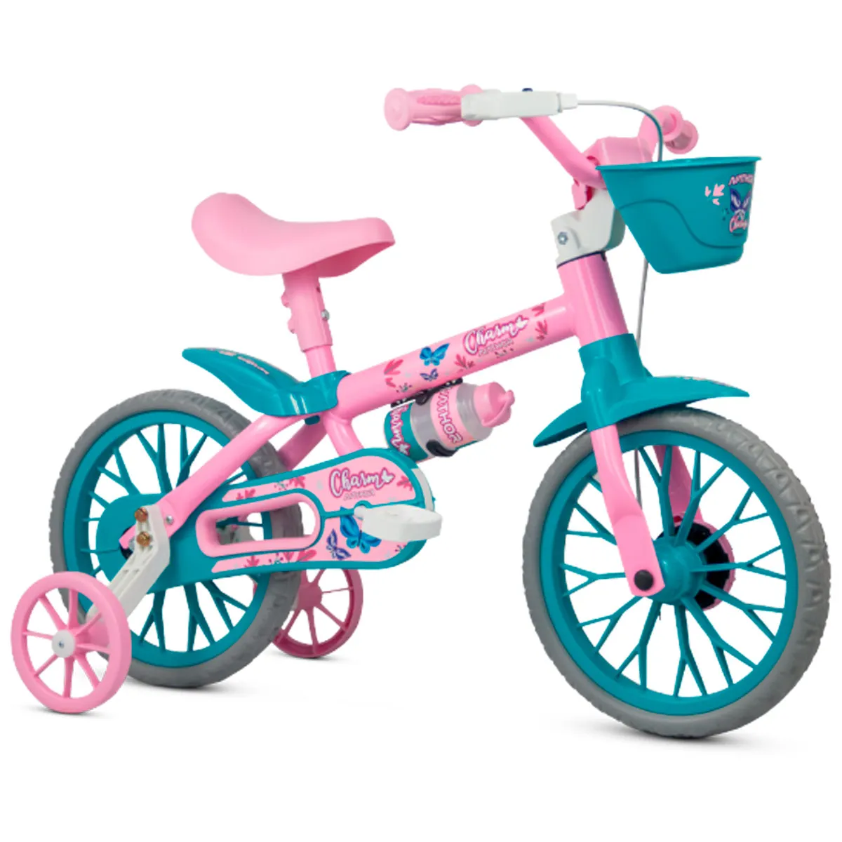 BICICLETA ARO 12 CHARM  ROSA/AZUL  CEST
