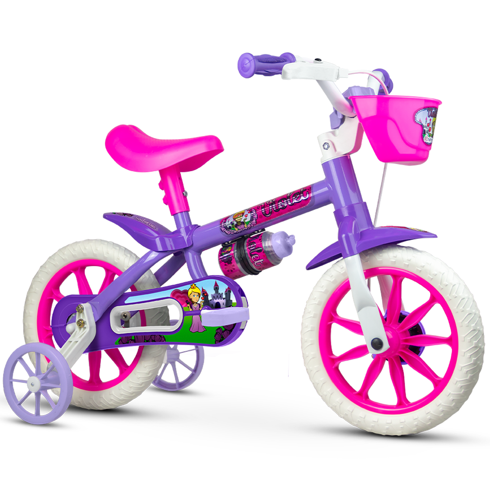 BICICLETA ARO 12 FEM VIOLET MOD NOVO LILAS NATHOR