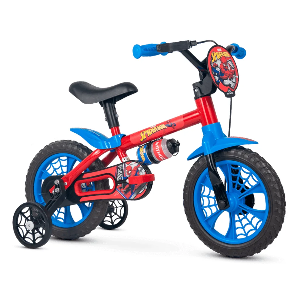 BICICLETA ARO 12 SPIDER-MAN VERMELHO/AZUL NATHOR