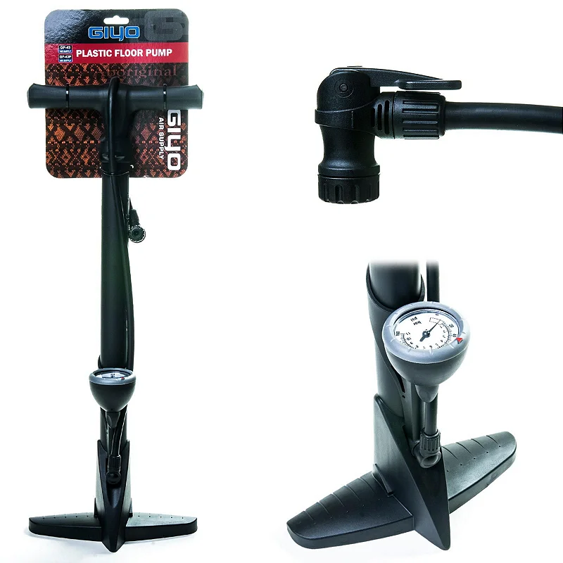 BOMBA OFICINA GF-43P PLASTICO PRETO C/CONEXAO E MANOMETRO GIYO