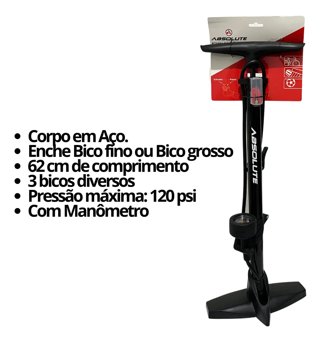 BOMBA DE CHAO C/CALIBRADOR ABSOLUTE NERO PTO