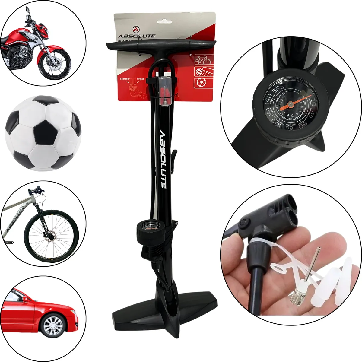 BOMBA DE CHAO C/CALIBRADOR ABSOLUTE NERO PTO